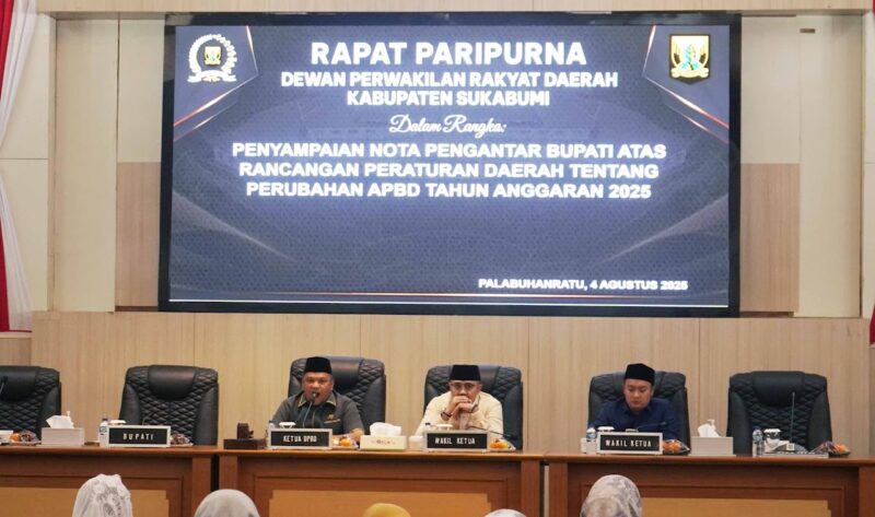 DPRD Kabupaten Sukabumi gelar rapat paripurna Penyampaian Nota Bupati, Senin (4/8/2025).