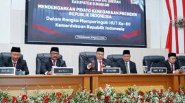 Rapat paripurna agenda mendengarkan Pidato Kenegaraan Presiden memperingati HUT ke-80 Kemerdekaan RI. | Foto : Dok. DPRD