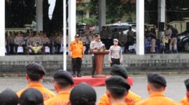 Apel kesiapan tanggap darurat bencana di Alun-Alun Palabuhanratu, Rabu (5/11/2025).