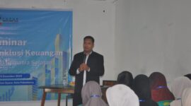 Seminar peningkatan inklusi keuangan, Senin (15/12/2025).