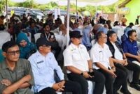 Kepala Dinas Perkim Kabupaten Sukabumi, Sendi Apriadi, menghadiri kegiatan penguatan ketahanan bencana di Sukarame, Cisolok, Selasa (2/12/2025).