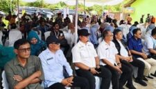 Kepala Dinas Perkim Kabupaten Sukabumi, Sendi Apriadi, menghadiri kegiatan penguatan ketahanan bencana di Sukarame, Cisolok, Selasa (2/12/2025).