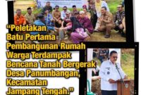 Peletakan batu pertama pembangunan Huntap di Desa Panumbangan, Kecamatan Jampang Tengah