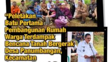 Peletakan batu pertama pembangunan Huntap di Desa Panumbangan, Kecamatan Jampang Tengah