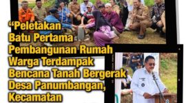 Peletakan batu pertama pembangunan Huntap di Desa Panumbangan, Kecamatan Jampang Tengah