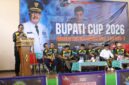 Bupati Sukabumi, Asep Japar, saat membuka turnamen tenis meja Bupati Cup 2026, Sabtu (7/2/2026).