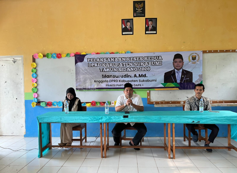 Anggota DPRD Kabupaten Sukabumi dari Fraksi PAN, Mansurudin, saat melaksanakan reses, Kamis (4/6/2026).