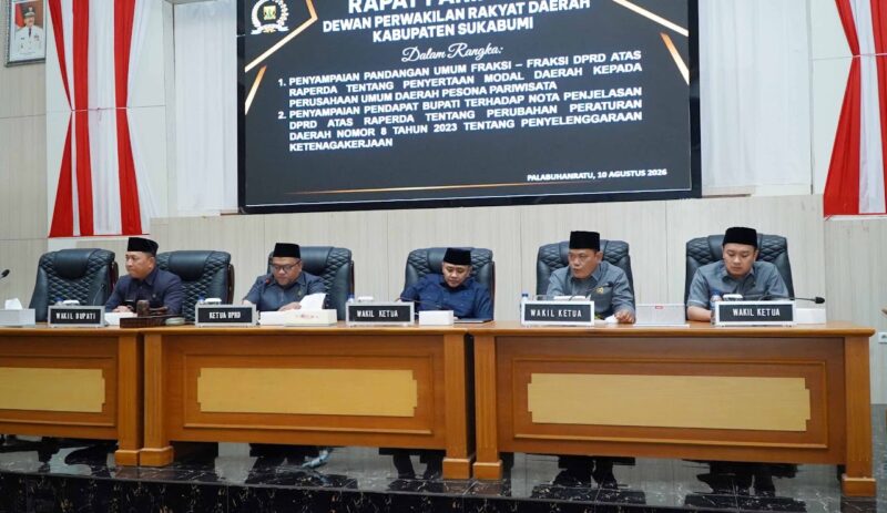 Rapat Paripurna DPRD Kabupaten Sukabumi, Senin (10/8/2026).