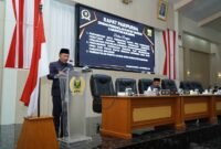 Wakil Bupati Sukabumi, Andreas, saat menyampaikan nota pengantar raperda perubahan APBD 2026, Kamis (3/9/2026).