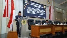 Wakil Bupati Sukabumi, Andreas, saat menyampaikan nota pengantar raperda perubahan APBD 2026, Kamis (3/9/2026).